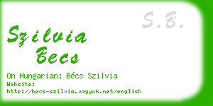 szilvia becs business card
