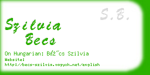 szilvia becs business card